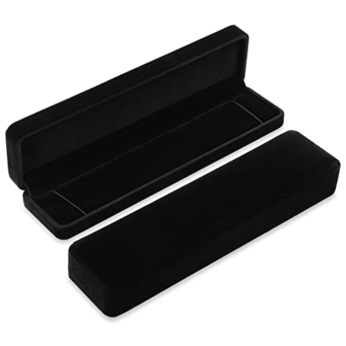 iSuperb Set of 2 Velvet Necklace Box Long Bracelet Box Display Chain Jewelry Box Case 8.7x1.6x2inch for Necklace Storage Gift Box