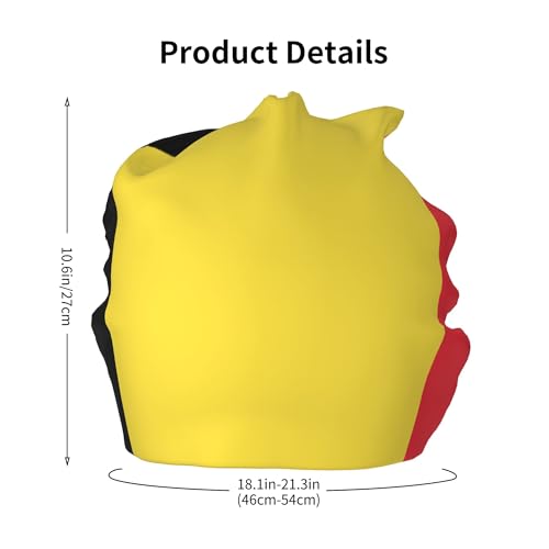 Belgian Flag Children Hip Hop Knitted Hat Kids Elastic Leisure Knit Cap Warm Sleep Beanies Black2