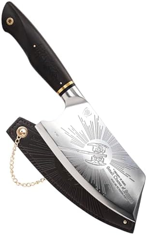 Dalstrong Meat Cleaver Knife - 6 inch - Lord of the Rings Edition - Official Licensed Collection - Drawrves Gimli - Premium German X50CRMOV15 Steel - Ebony Wood Handle - Leather Sheath - Thumbnail 2