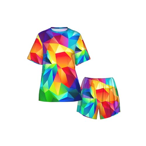 Estampado geométrico arcoíris con patrón abstracto multicolor resistente al desgaste 5
