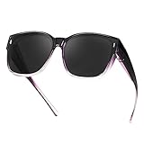 Myiaur Oversized Fit Over Sunglasses for Women, Trendy Wear Over Glasses, Polarized UV400 Protection Sunglasses for Driving