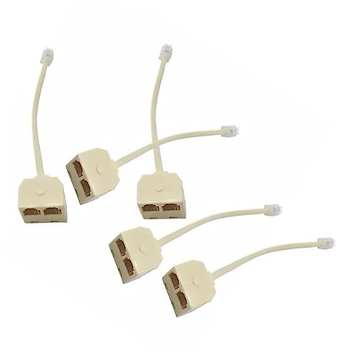 CIYODO 5pcs Splitter Adapter for Telephone to Male to Female Converter Easy Installation Landline Accessory for Use
