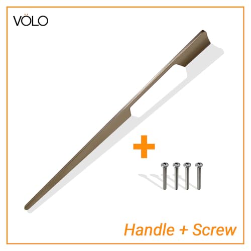 Image of VOLO Aluminium Wardrobe Handle - Elegant Pull Handle for Wardrobe Doors, Cabinet Doors, and Drawers in Kitchen, Office, and Bedroom (Pack of 2 Pieces) (SAC-40 Satin 24 Inch (600mm))