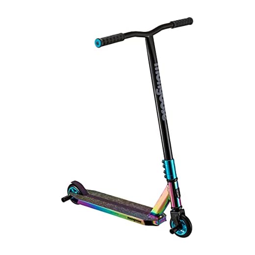 Mongoose Rise 100 Pro Youth and Adult Freestyle Stunt Scooter, High Impact 110mm Wheels, Bike-Style Grips, Lightweight Alloy Deck, Oil Slick