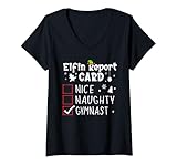 Photo Gallery donna gymnastics christmas nice naughty funny xmas list gymnast maglietta con collo a v Photo Gallery donna gymnastics christmas nice naughty funny xmas list gymnast maglietta con collo a v