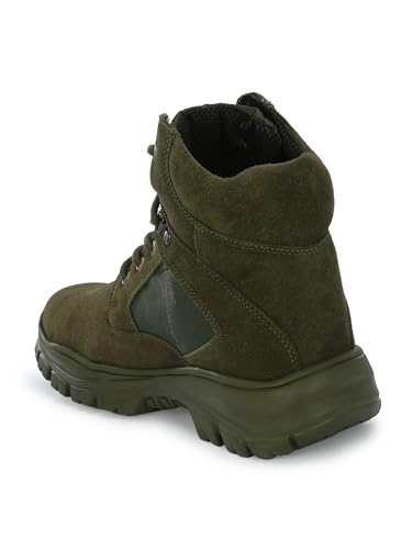 Image of Eego Italy Men's Genuine Leather Troop Aerolite 7.0 Military & Tactical Boot (Green) with Steel Toe Insert