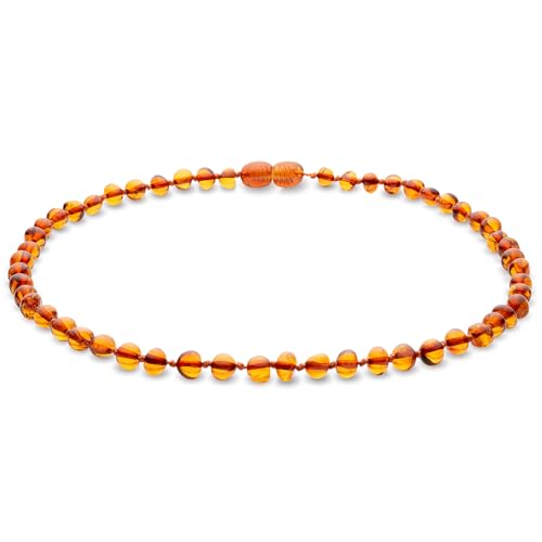 Baltic Amber Necklace 12.5 inches Unisex Amber Jewelry - Amber Beads Necklace (Cognac, Baroque)4