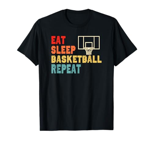 Eat Sleep Basketball Repeat T-Shirt for Girls, Boys, Teens
