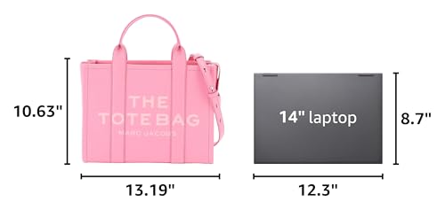 Image of Marc Jacobs The Leather Medium Tote Bag Petal Pink One Size