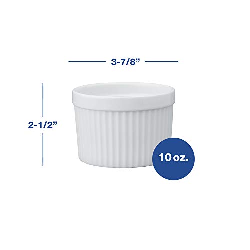 HIC Deep Souffles, Porcelain, 2.75-Inch x 3.75-Inch, 10-Ounce Capacity, Set of 6 - Thumbnail 4