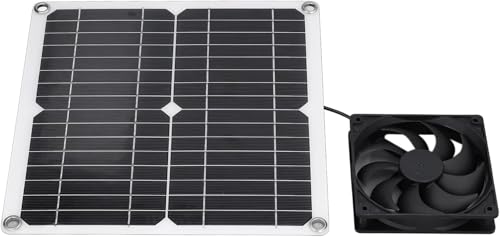 Dixhills Solar Ventilator, Solarmodul Lüfter Kit, 12W Solarpanel Abluftventilator, tragbarer Solar Abluftventilator für den Außenbereich, Wohnmobile, Gewächshäuser, Tierhäuser, Hühner