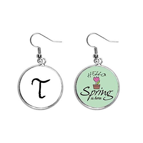 Pendientes Tau de plata negra estilo griego para primavera
