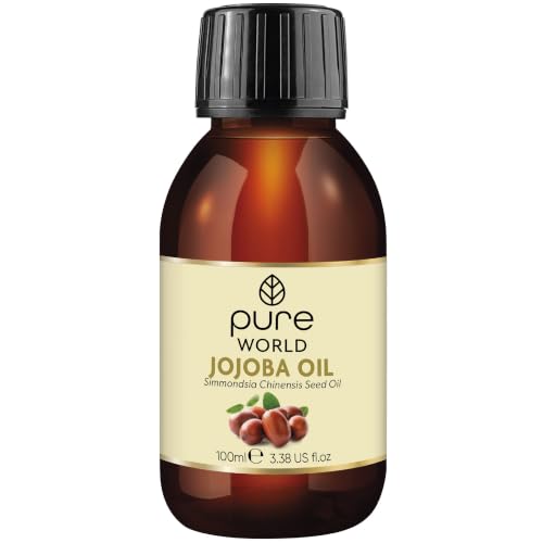 Pure World Natural Jojoba Oil 100% Pure and Undiluted 100ml. Cold and Freshly Pressed Premium Quality Jojoba Oil Skin Nails Body and Face