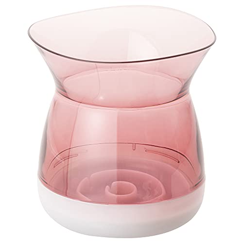 プラキラ Flowers 花瓶 くびれ フラワーベース クリアピンク×ホワイトお手軽 おしゃれ フラワーポット 生涯割れない保証付き 漂白剤対応 日本製