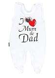 TupTam Unisex Baby Strampler mit Spruch I love Mum and Dad, Farbe: I love Mum and Dad, Größe: 56