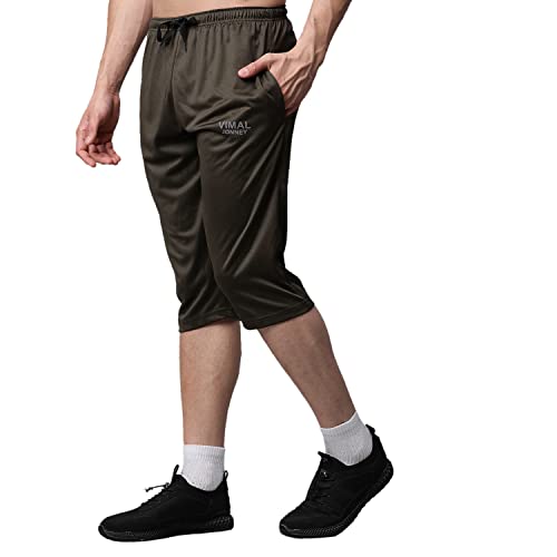 Image of Mack Jonney Dryfit Lycra Solid Capri for Men-Dryfit Lycra D13 01-P