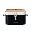 Everdure CUBE Portable Charcoal Grill, Tabletop BBQ, Perfect Tailgate, Beach, Patio, or Camping Grill, Lightweight & Compact Small Grill with Preparation Board & Food Storage Tray, Matte Black