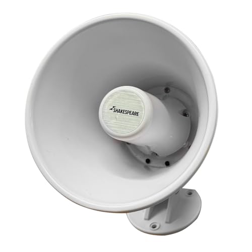 SupplyMount HS-5A - Aftermarket Replacement 15w 4-Ohm 5 Inch Loud Hailer Speaker with Bracket and Talkback - White Compatible with Shakespeare
