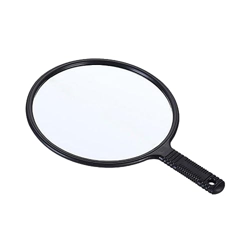 predolo Espejo de mano grande, redondo de 9 pulgadas con asa, espejo de maquillaje portátil, espejo de peluquería para corte de pelo, baño, salón, viajes