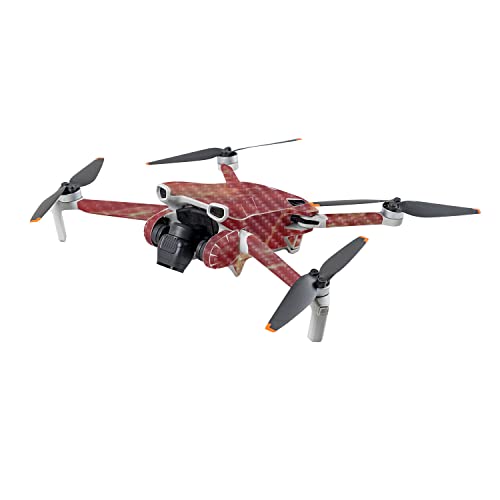 Image of MightySkins Carbon Fiber Skin Compatible with DJI Mini 3 - Crimson Marble | Protective, Durable Textured Carbon Fiber Finish | Easy to Apply | Made in The USA