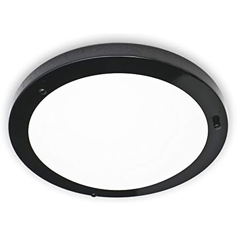 IMVSINCERE 18W Black Bathroom Light Glass, 4000K Natural White,Ø 31cm,1360LM, Ultra-Thin LED Round Ceiling Lighting,IP44 Rating Waterproof Flush Ceiling Light for Bath Bathroom Kitchen Bedroom Cover