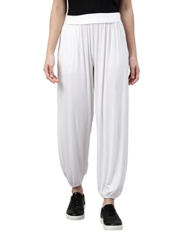 Image of GO COLORS Women Mid Rise Viscose Harem Pants | Wrinkle Free, Relaxed Fit, Free Size