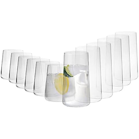 Krosno Glasses Set | 6x Tall Water Juice Drinking Glasses 18.3 oz + 6x Water Juice Drinking Glasses 12.9 oz | Avant-Garde Collection | Crystal Glass | Dishwasher Safe Cover