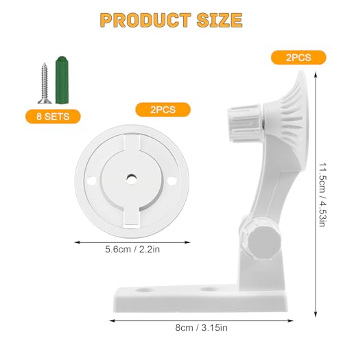 2 Stück Wandhalterung/Deckenhalterung Kompatibel Mit Reolink-Kamera E1/E1 Pro, Weiße 180 Grad Verstellbare Kamera Halterung