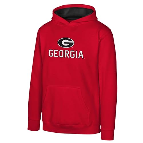 Outerstuff NCAA Kids Youth 4-20 Official Primary Logo Fleece Lined Pullover Hoodie Sweatshirt (US, Numeric, 8, Regular, Georgia Bulldogs - Red, Georgia Bulldogs)