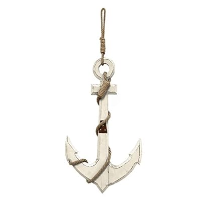 Stratton Home Decor SHD0109 Nautical Anchor Wall Decor, 12.60 W X 1.77 D X 22.83 H, White 31UpgWdNDvL. SS400