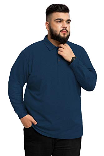 Aiyino Men's L-5XL Big and Tall Classic Fit Short Sleeve Solid Soft Cotton Polo Shirt4