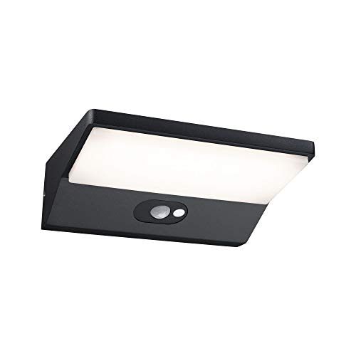 Paulmann LED Outdoor Wall Luminaire IP44 Warm White 3000K 7.4W Dark Grey Alu Garden Lamp, Darkgray, 9W
