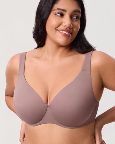 Image of DELIMIRA Minimizer Bras for Women Full Coverage Plus Size Underwire Unlined Supportive Seamless Bra