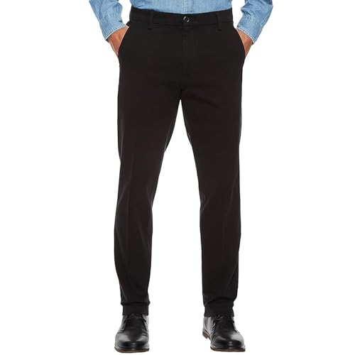 Men's 4-Way Stretch Straight Fit Flat Front Dress Pants Casual Pants Elastic Waist Chinos Pants
