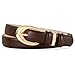 TRIWORKS Women Leather Belt for Jeans Pants Fashion Ladies Skinny Faux Leather Dress belt with Gold Buckle