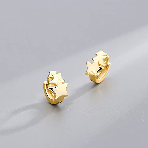 Cute Stars Tiny Small Hoop Earrings 925 Sterling Silver Lucky Star Cartilage Wrap Cuffs Mini Huggie Hoops Sleeper Earring Fashion Jewelry Gifts Hypoallergenic3