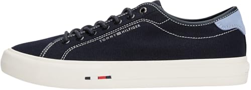 Tommy Hilfiger Sneaker con suela vulcanizada Hombre Street Canvas con logotipo, Azul (Desert Sky), 42