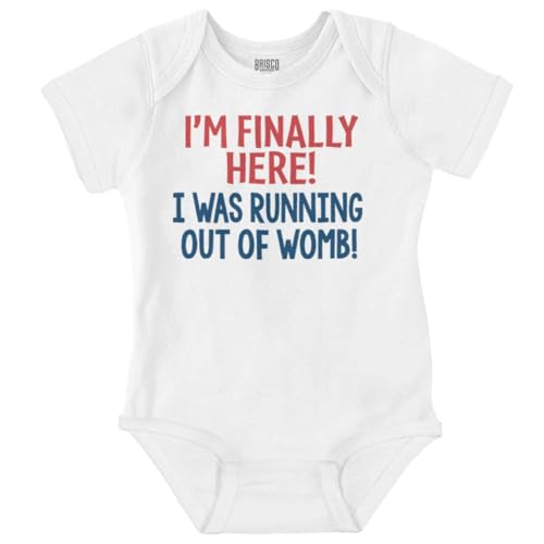 Brisco Brands Finally Here Running Out of Womb Baby Romper Boys or Girls
