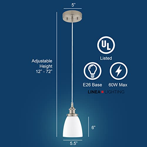 Linea Di Liara Fiorentino Large Milk Glass Pendant Light Fixture Modern Farmhouse Bell Shaped Kitchen Pendant Lighting Over Island Polished Chrome Pendant Light Shade Over Sink Lighting #TOP2