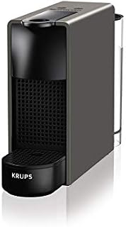 Krups Nespresso Essenza mini ekspres do kawy na kapsułki, 19 bar z 2 programami kawowymi, ultramiękki rozmiar i funkcja automatycznego wyłączania, 1450 W, 0,6 l szary