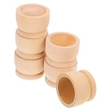 iplusmile 6 Piezas Bandeja De Huevos De Madera Decoración Portahuevos Soporte De Huevo De Pascua De Madera Rejilla para Huevos De Pascua Huevos De Pascua De Madera Expositor De Huevos Caqui