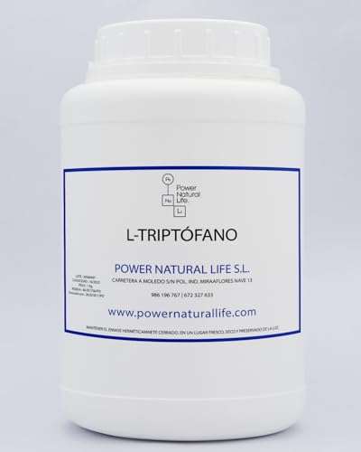 L-Triptófano en Polvo Power Natural Life | Aminoácido Esencial | Sin Añadidos ni Azúcares | 100% Puro, No GMO | Envase de 1kg