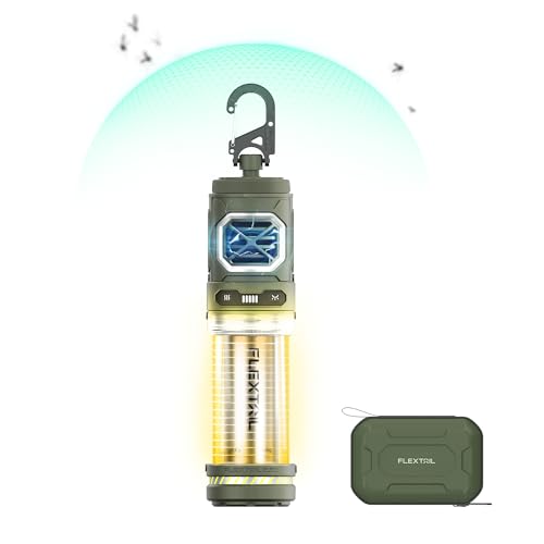 FLEXTAIL 充電式 小型 蚊取り器 華氏350度 暖房 30フィート 保護ゾーン ウルトラミニ キャンプライト付き 磁気デザイン アウトドア キャンプ バックパッキング パティオ用 (忌避剤パッドは含まれていません) - グリーン