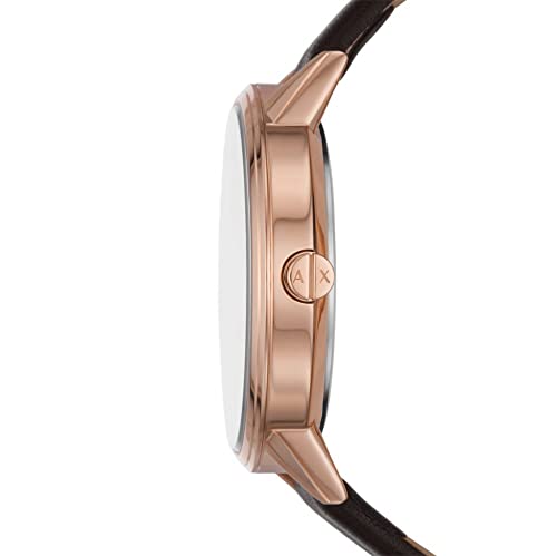 Armani Exchange Analog Silver Dial Men's Watch-AX2756 Genuine Leather, Brown Strap - Image 2