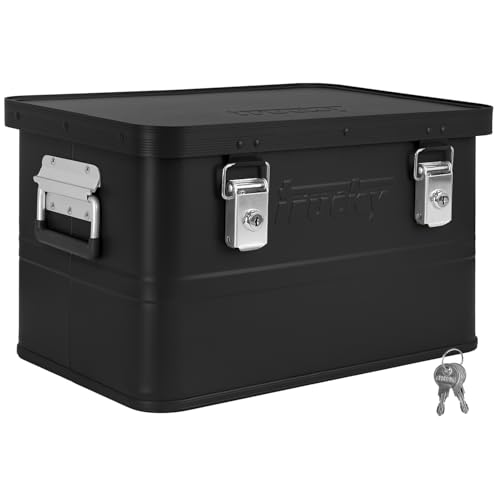 Trucky Aluminium Box mit Deckel Schwarz Alu Kiste Box Alukiste 30 Liter...
