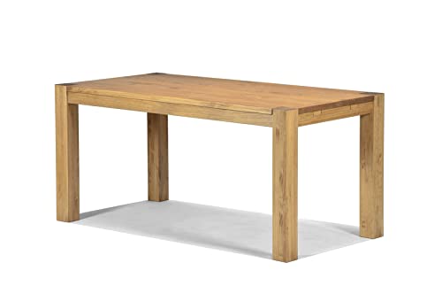 Naturholzmöbel Seidel Esstisch 160x80cm Rio Bonito B- Ware Farbton Honig Pinie Massivholz geölt und gewachst Holz Tisch für Esszimmer Wohnzimmer Küche, Optional: passende Bänke Cover