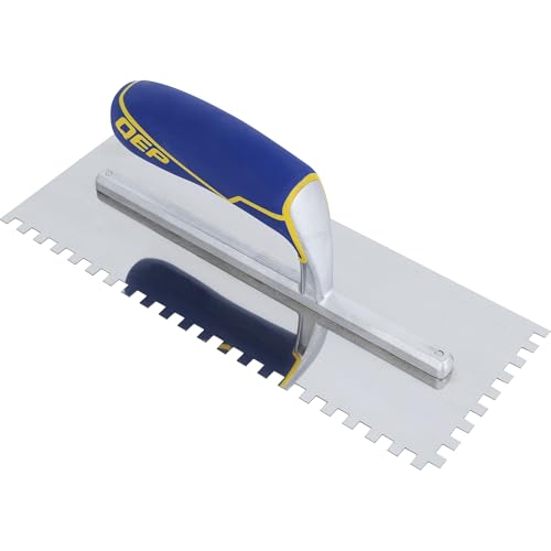 QEP Comfort Grip Stainless Steel Trowel Square Notch...