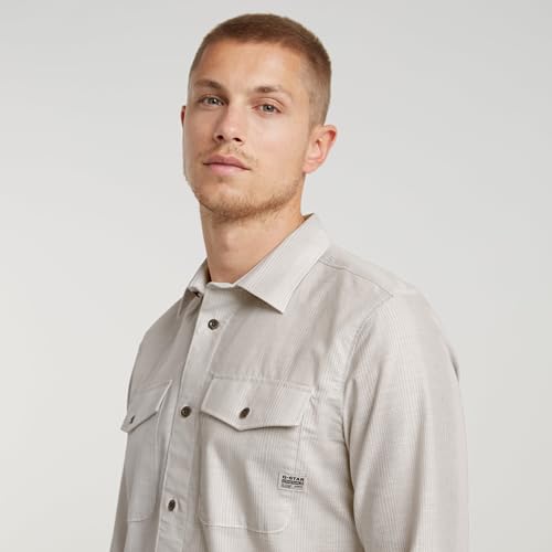 G-STAR Men's Marine Slim Long Sleeve Shirt Mehrfarben (Grey Alloy Shadow Stripe D24963-D590-G452) L – Ansicht 5