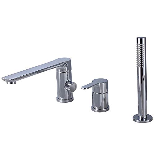 Robinet de lavabo de salle de bain 4 trous en laiton doré brossé CMBSSTFC