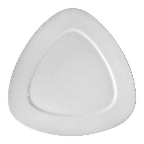 Plato cargador triangular 12" blanco, pack de 6 miniatura 1
